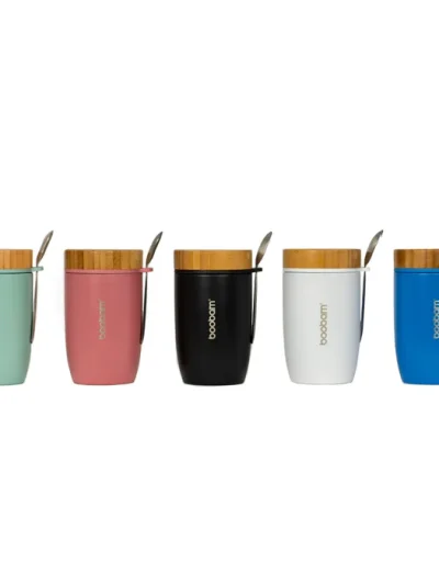bamboo food thermos + spoon